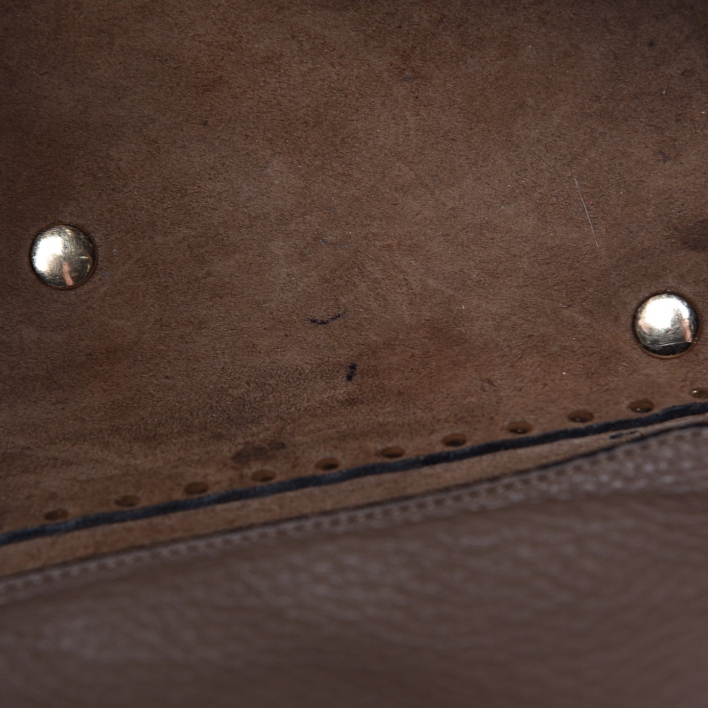 Pebbled Calfskin Medium Rockstud Tote Brown