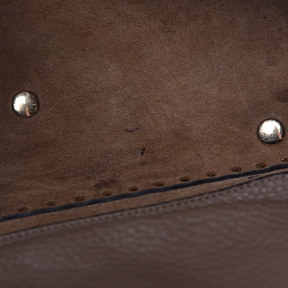 Valentino Garavani Pebbled Calfskin Medium Rockstud Tote Brown 8 of 16