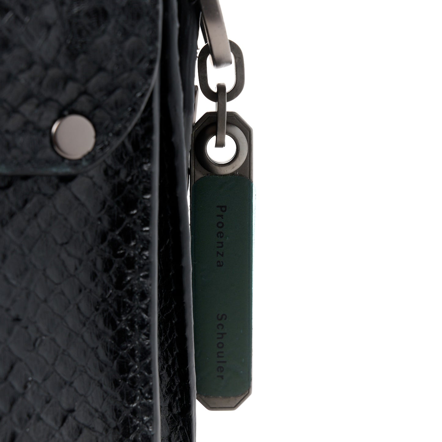 PROENZA SCHOULER Snakeskin Tiny PS1 Satchel Black