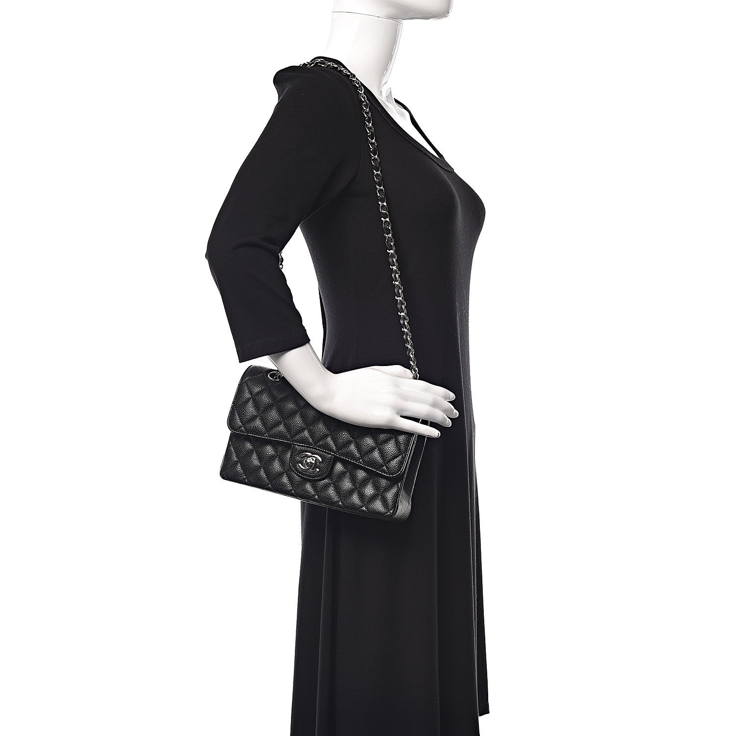 Chanel Caviar Quilted Small Double Flap Black 2 of 13
