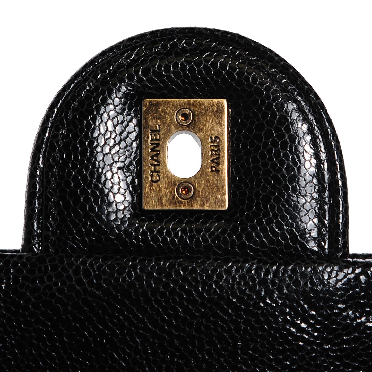 Crumpled Grained Calfskin Quilted Large Shiva Flap Black