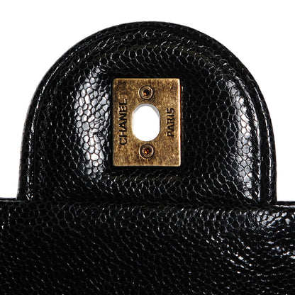Chanel Crumpled Grained Calfskin Quilted Large Shiva Flap Black 8 of 8