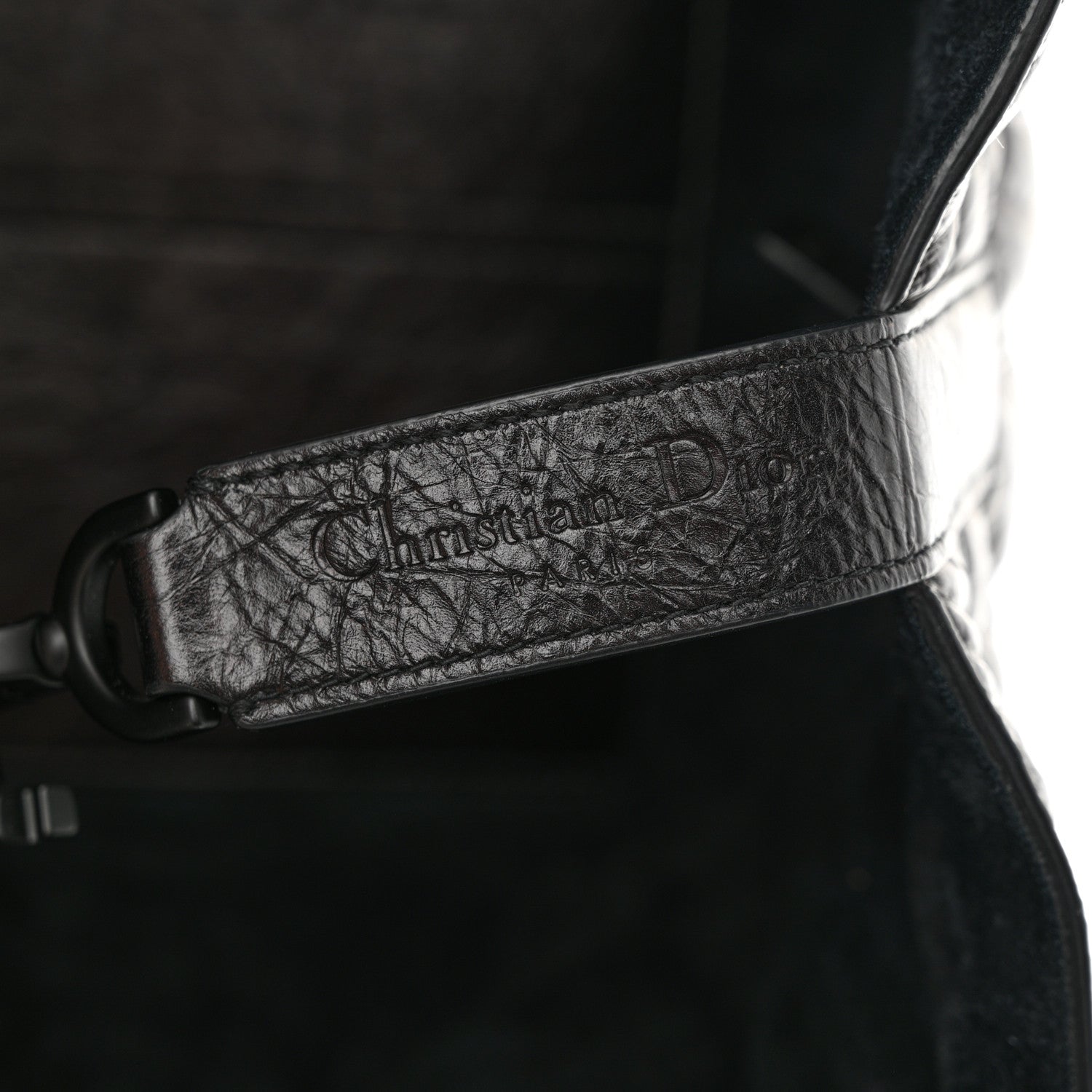 Christian Dior Crinkled Calfskin Macrocannage Small Toujours Black 7 of 13