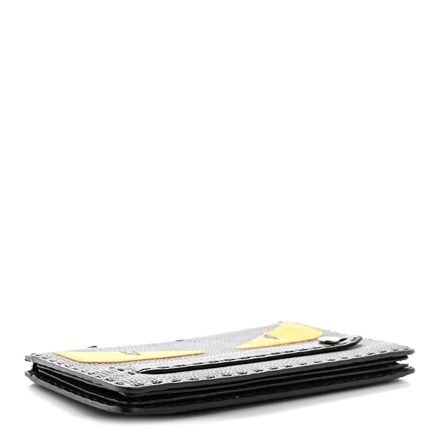 Cuoio Romano Selleria Monster Eyes Inlay Slim Clutch Black Sunflower