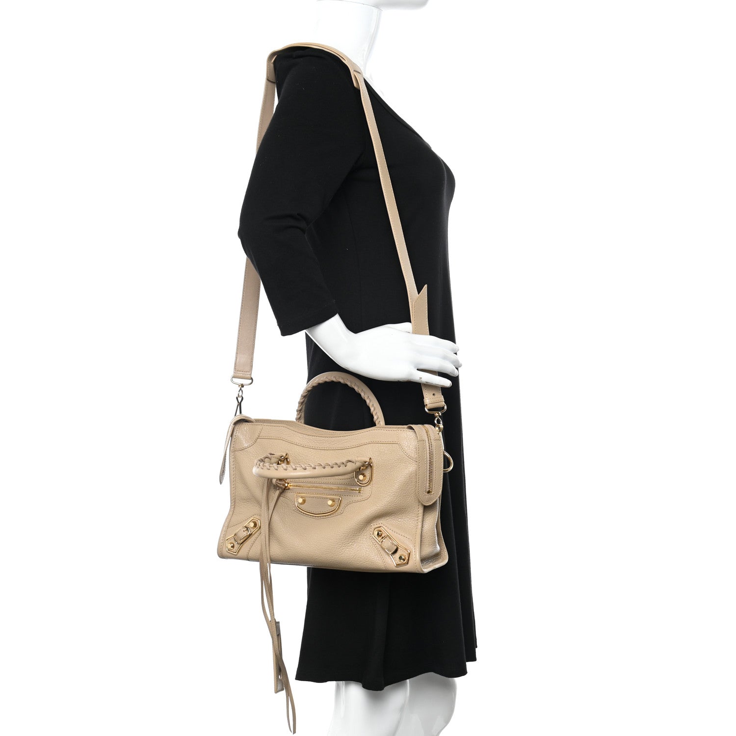 Balenciaga Shiny Goatskin Gold Metallic Edge Hardware S City Beige Sahara 2 of 10