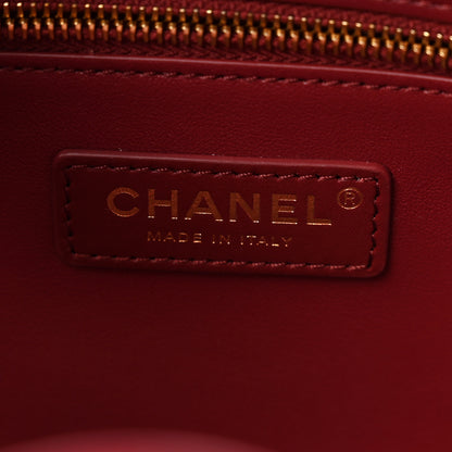 Chanel Calfskin Crocodile Embossed Archetype Small Shopping Tote Burgundy 6 of 10