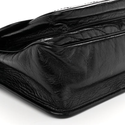 Saint Laurent Crinkled Calfskin Matelasse Monogram Medium Niki Chain Satchel Black 8 of 9