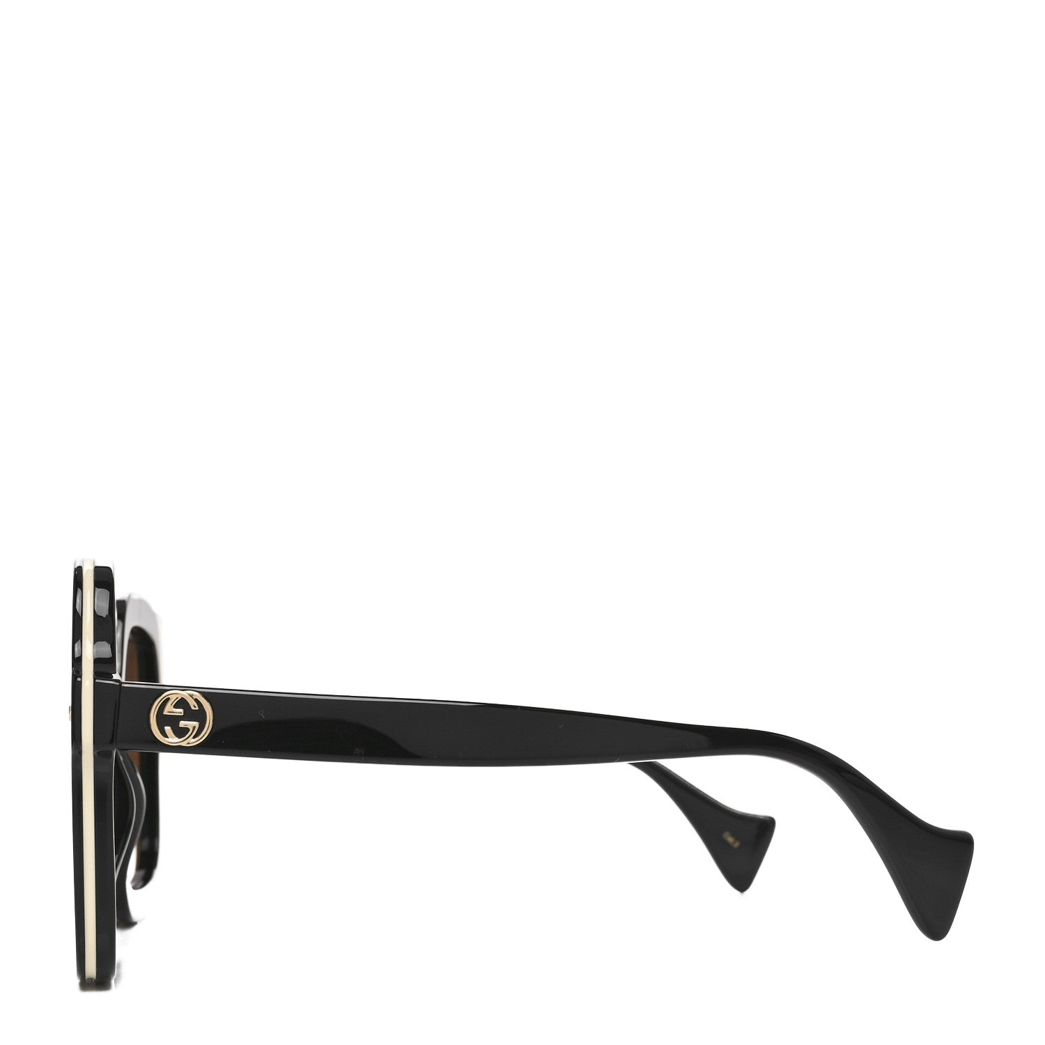Gucci Acetate Round Frame Sunglasses GG1241S Black White 3 of 7