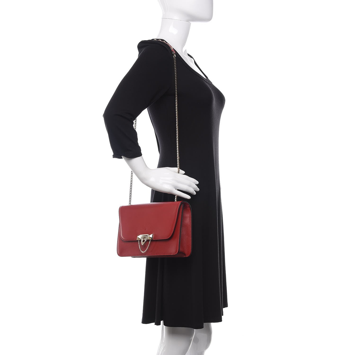 Valentino Garavani Vitello Small Rockstud Demilune Shoulder Bag Rosso Valentino 3 of 11