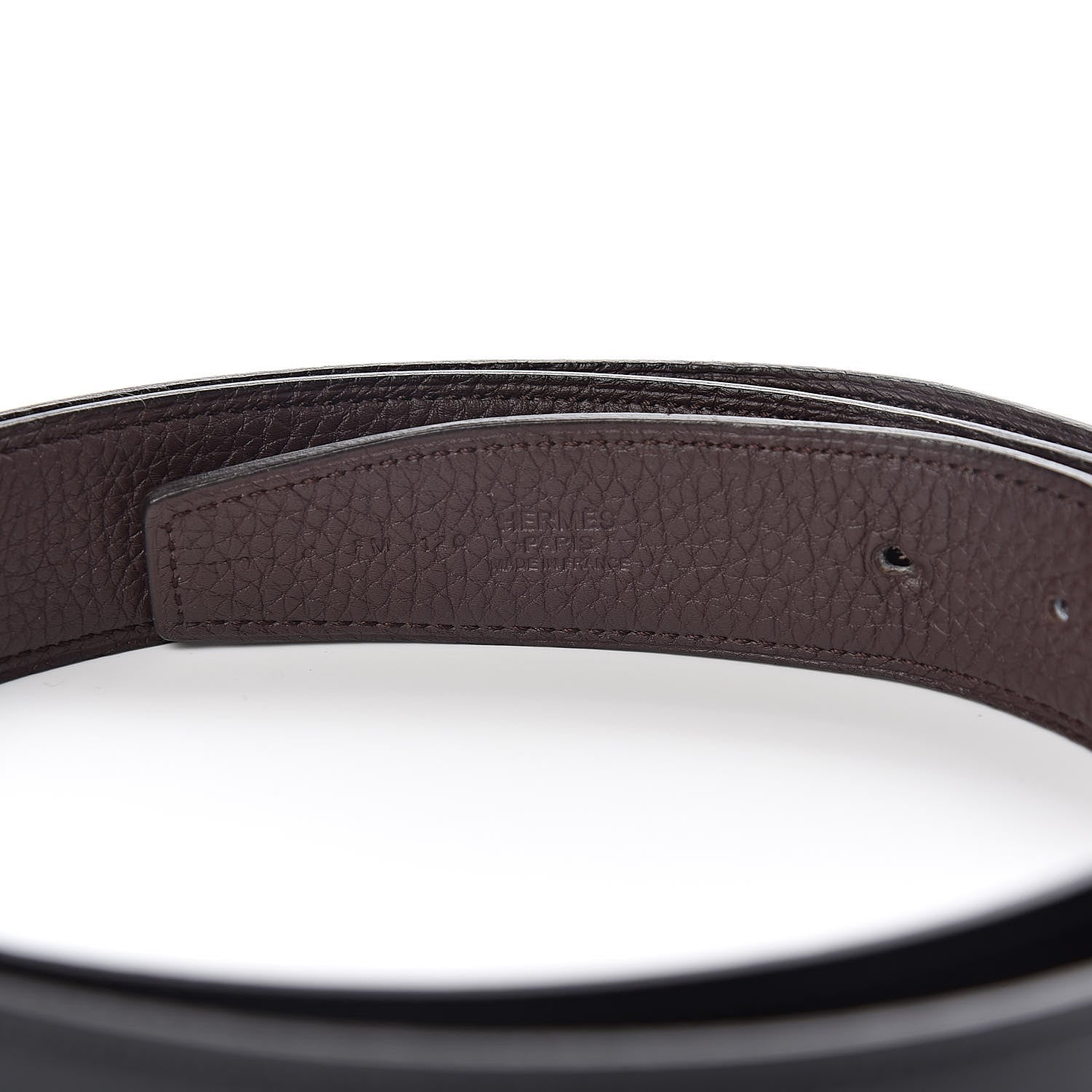 Hermes Box Togo 32mm Belt Strap 110 Black Chocolate 5 of 7