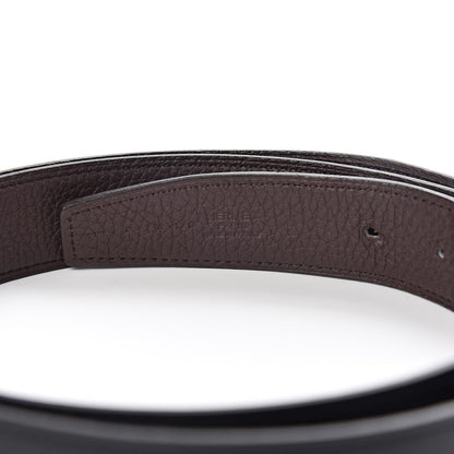 Hermes Box Togo 32mm Belt Strap 110 Black Chocolate 5 of 7