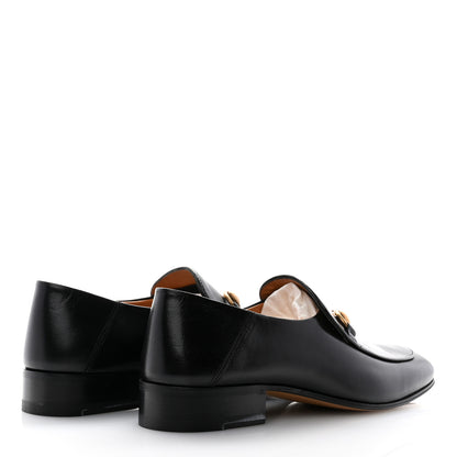 Gucci Goatskin Womens Horsebit Mid-Heel Loafers 39 Black 2 of 9