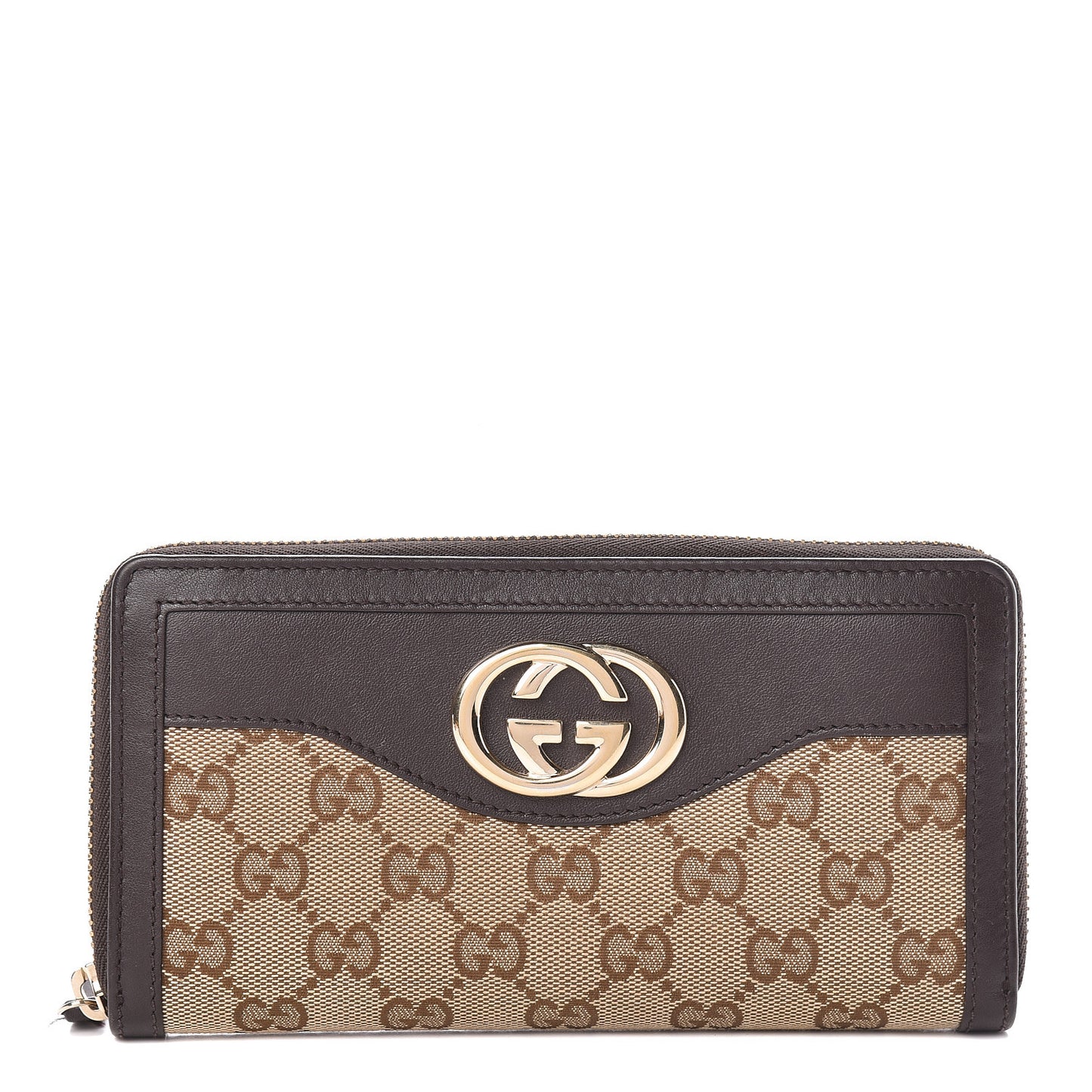 Monogram Margaux Calfskin Sukey Zip Around Wallet Beige Ebony Cocoa