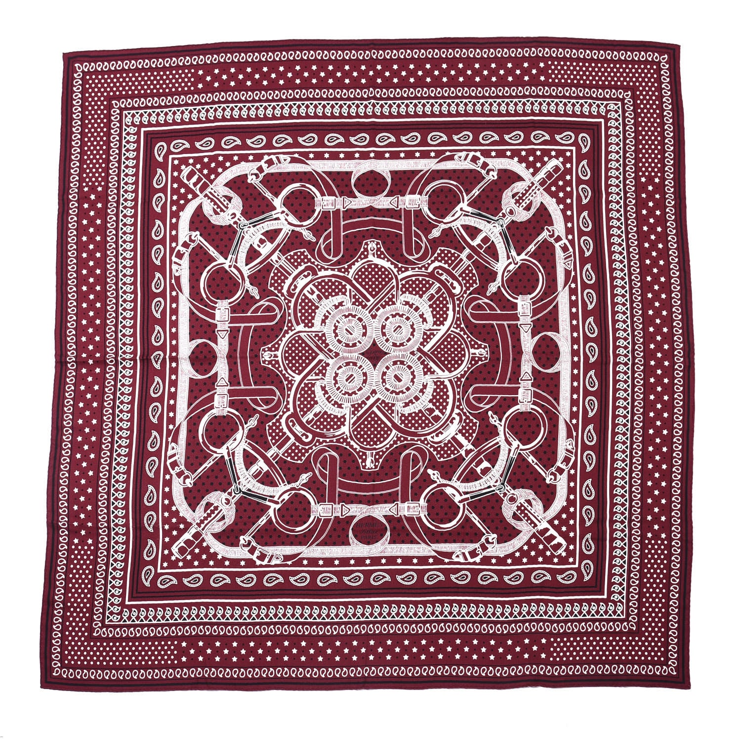 Hermes Cashmere Silk Eperon D'Or Bandana Shawl 140 1 of 5