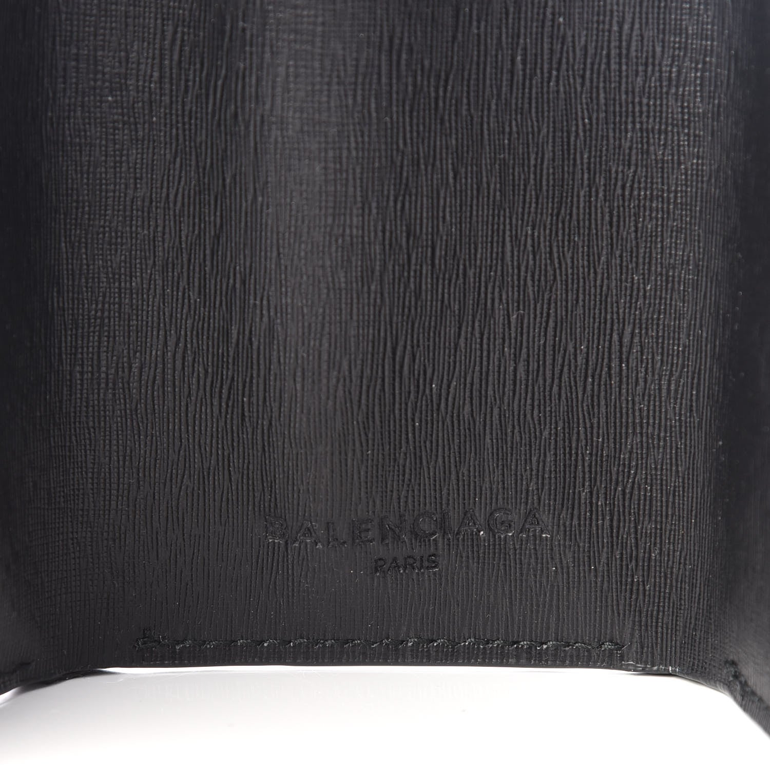 Balenciaga Striped Calfskin Logo Mini Wallet Black 9 of 12