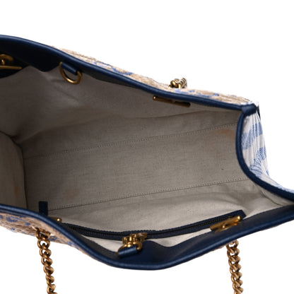 Gucci Raffia GG Monogram Matelasse Medium GG Marmont Shoulder Tote Natural Royale Off White 5 of 11