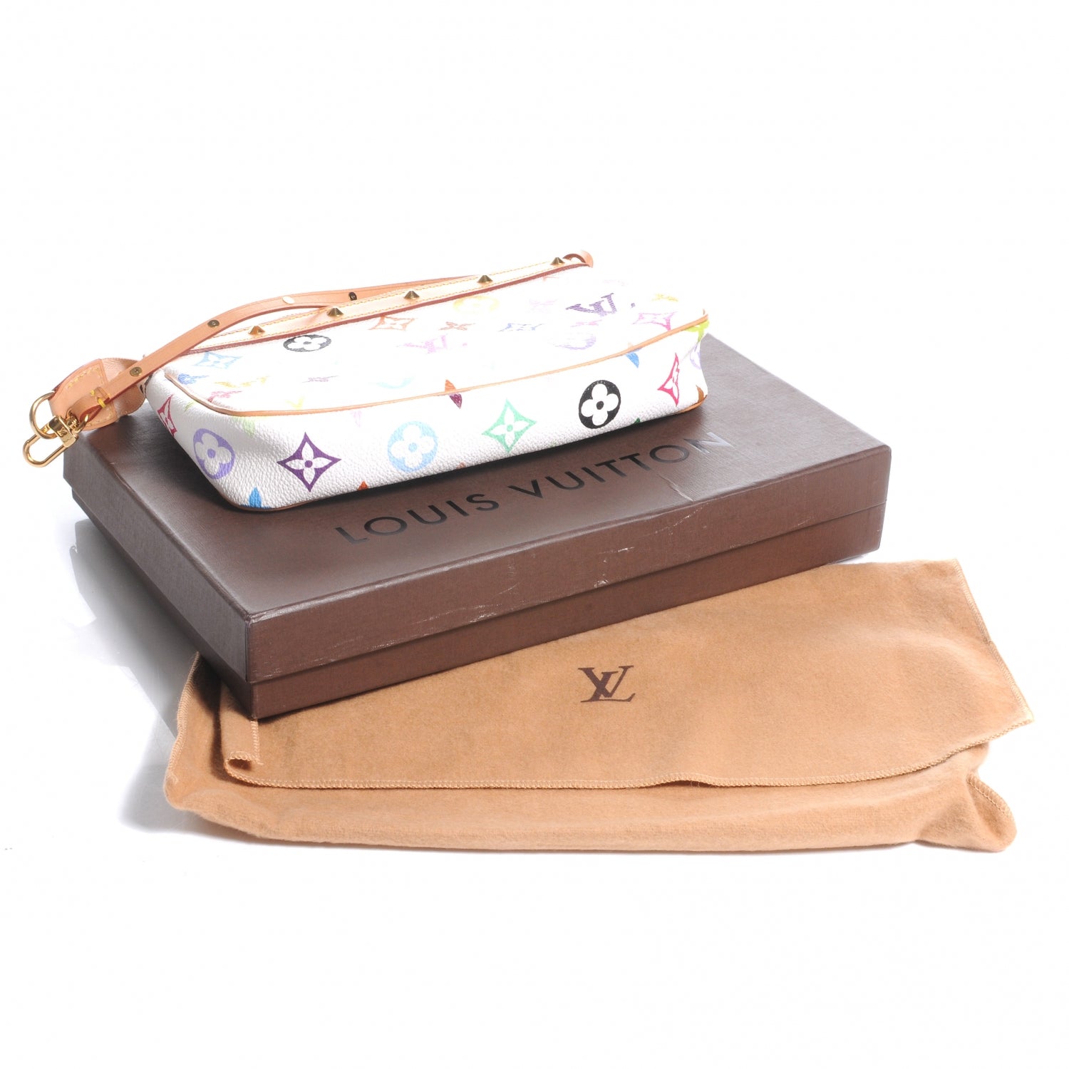 Louis Vuitton Monogram Multicolor Pochette Accessories White 8 of 8