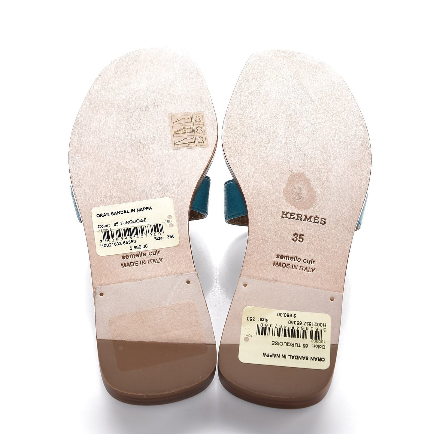 Nappa Calfskin Oran Sandals 35 Turquoise