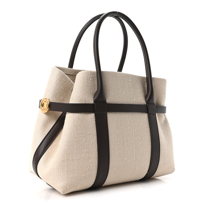 Loro Piana Silk Calfskin Small Ghiera Shopper Tote Milk Amber Dark Chocolate Licorice 4 of 10