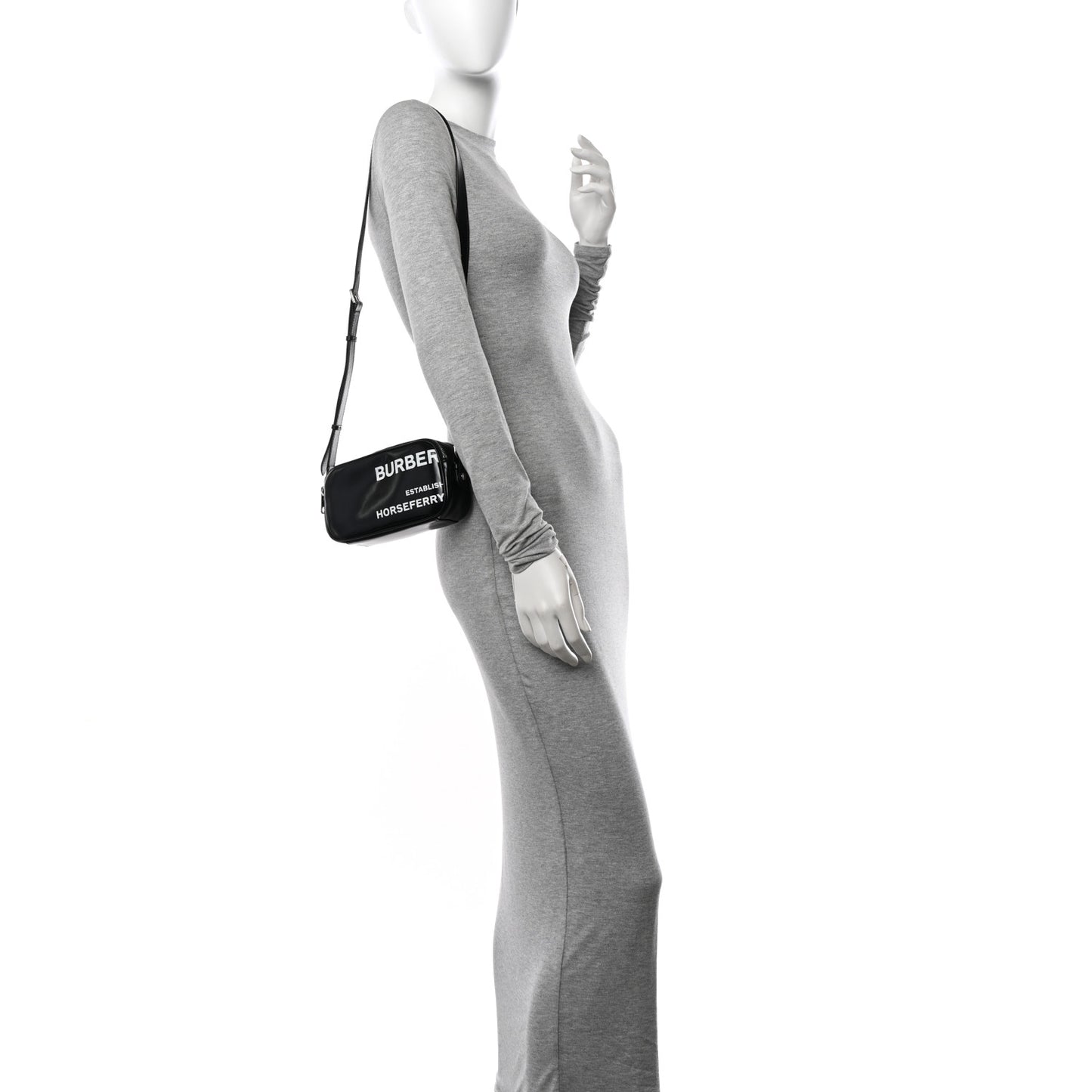 Coated Canvas Horseferry Print Micro Camera Bag Black