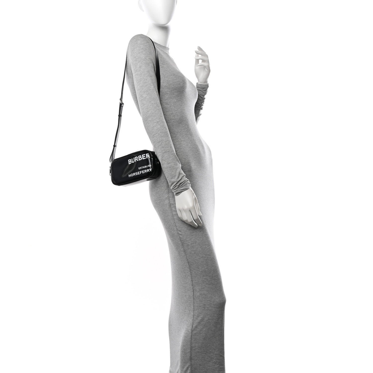 Burberry Coated Canvas Horseferry Print Micro Camera Bag Black 2 of 10