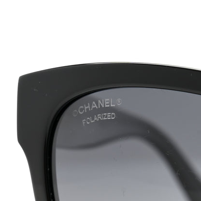 Chanel Acetate Polarized Square CC Sunglasses 5380 Black 7 of 8
