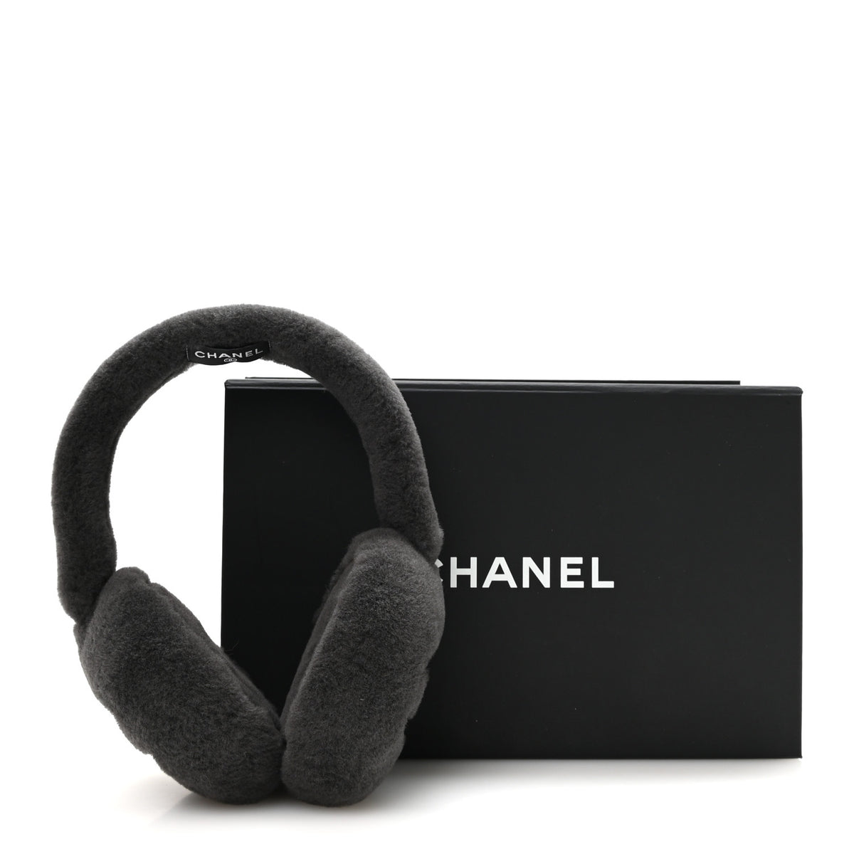 Chanel Shearling CC Ear Muffs Dark Grey 6 of 6