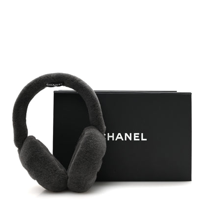 Chanel Shearling CC Ear Muffs Dark Grey 6 of 6