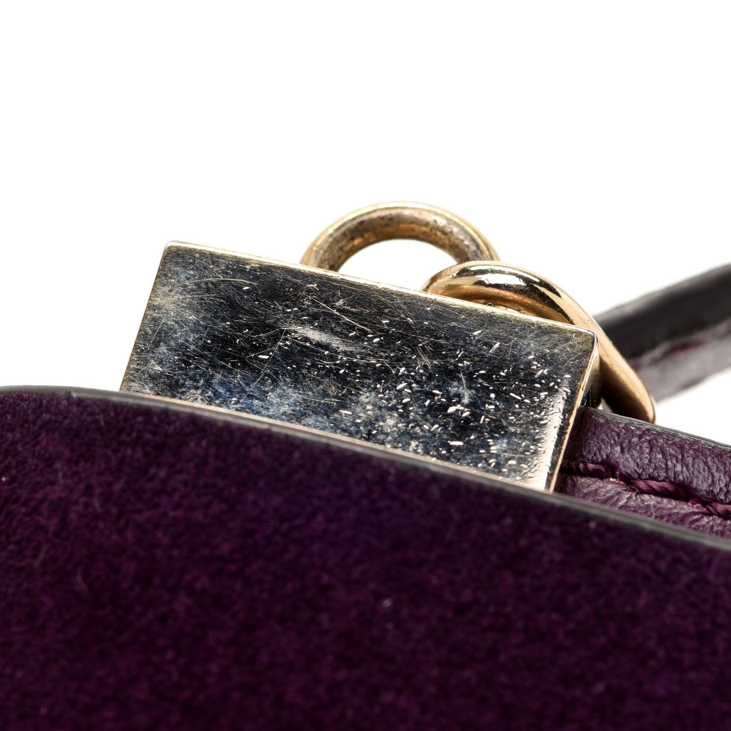 Suede Calfskin Mini Faye Shoulder Bag Intense Violine