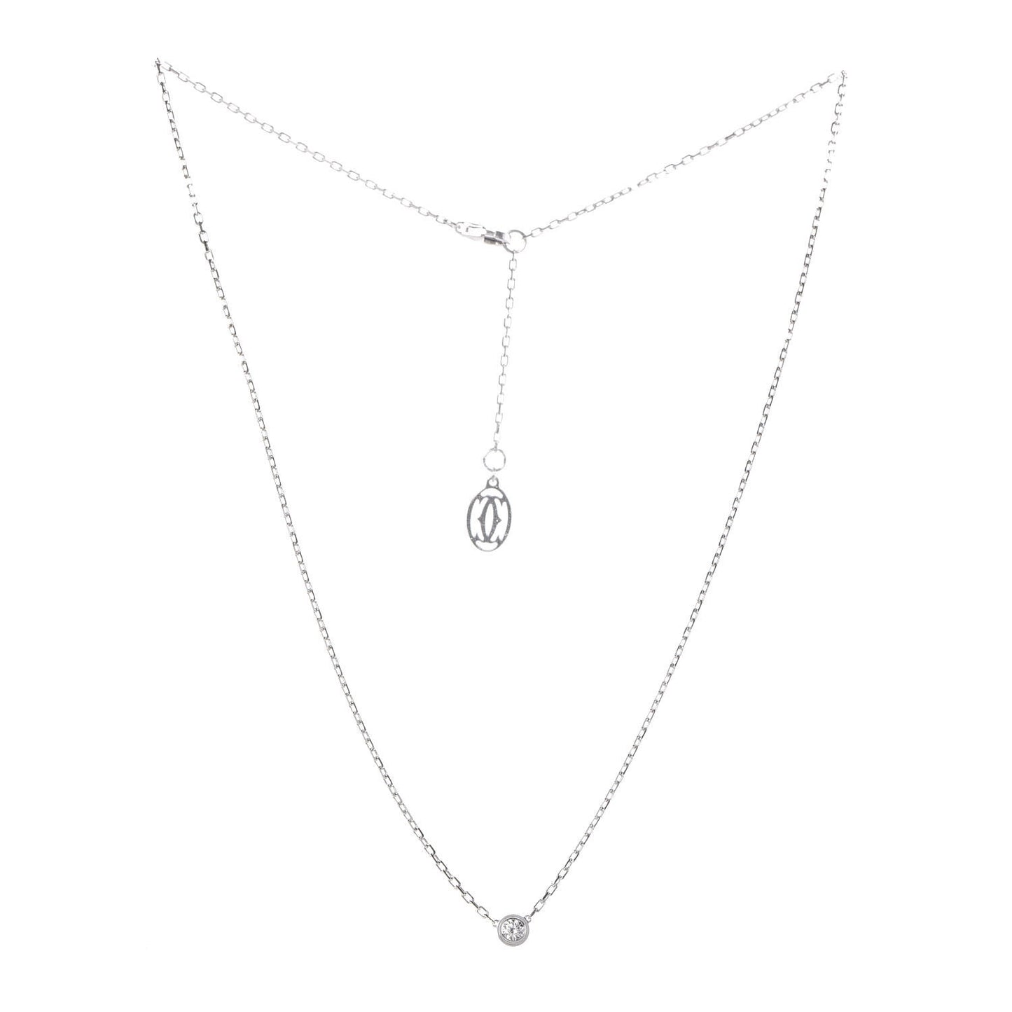 18K White Gold Diamond SM D'Amour Pendant Necklace