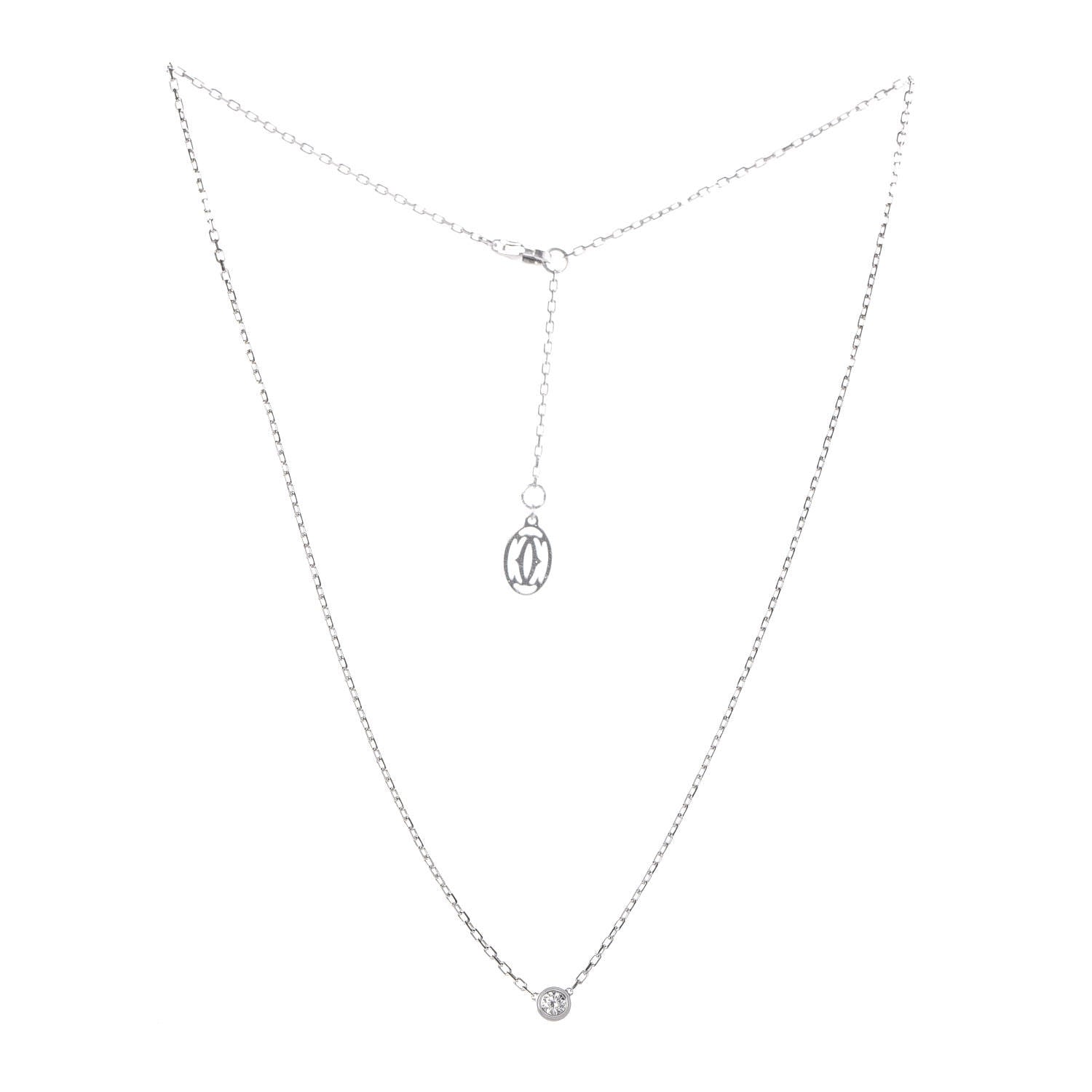 Cartier 18K White Gold Diamond SM D'Amour Pendant Necklace 3 of 5