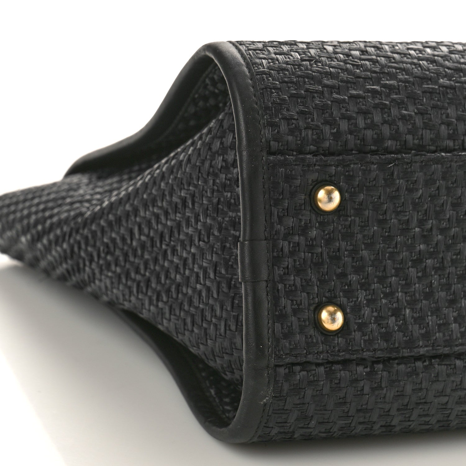 Chanel Straw Raffia Calfskin Chain Small Deauville Tote Black 9 of 12
