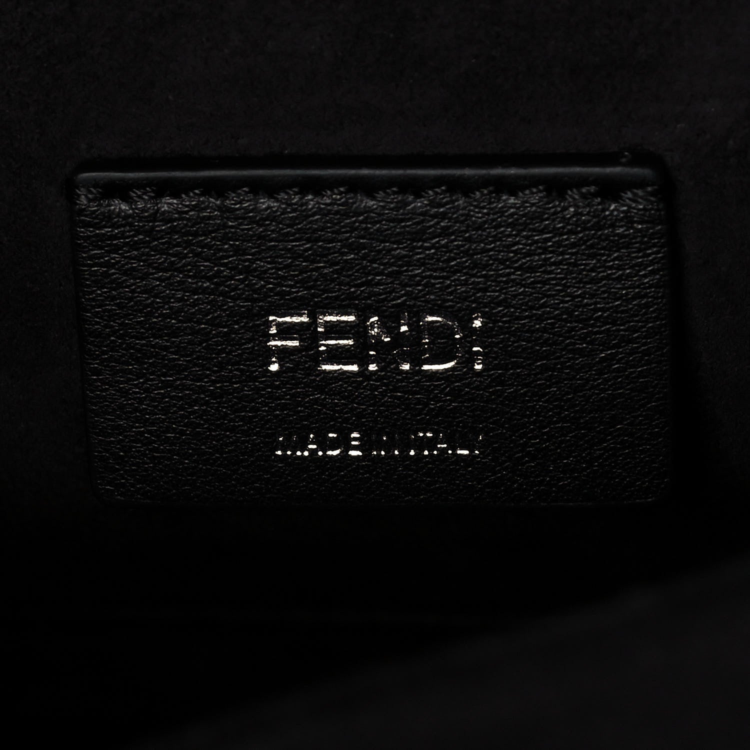 Fendi Vitello Liberty Fun Fair Embossed Scalloped Kan I Shoulder Bag Black Multicolor 6 of 12