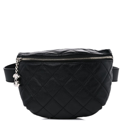 Chanel Grained Calfskin Quilted Waist Belt Bag Black 1 of 9