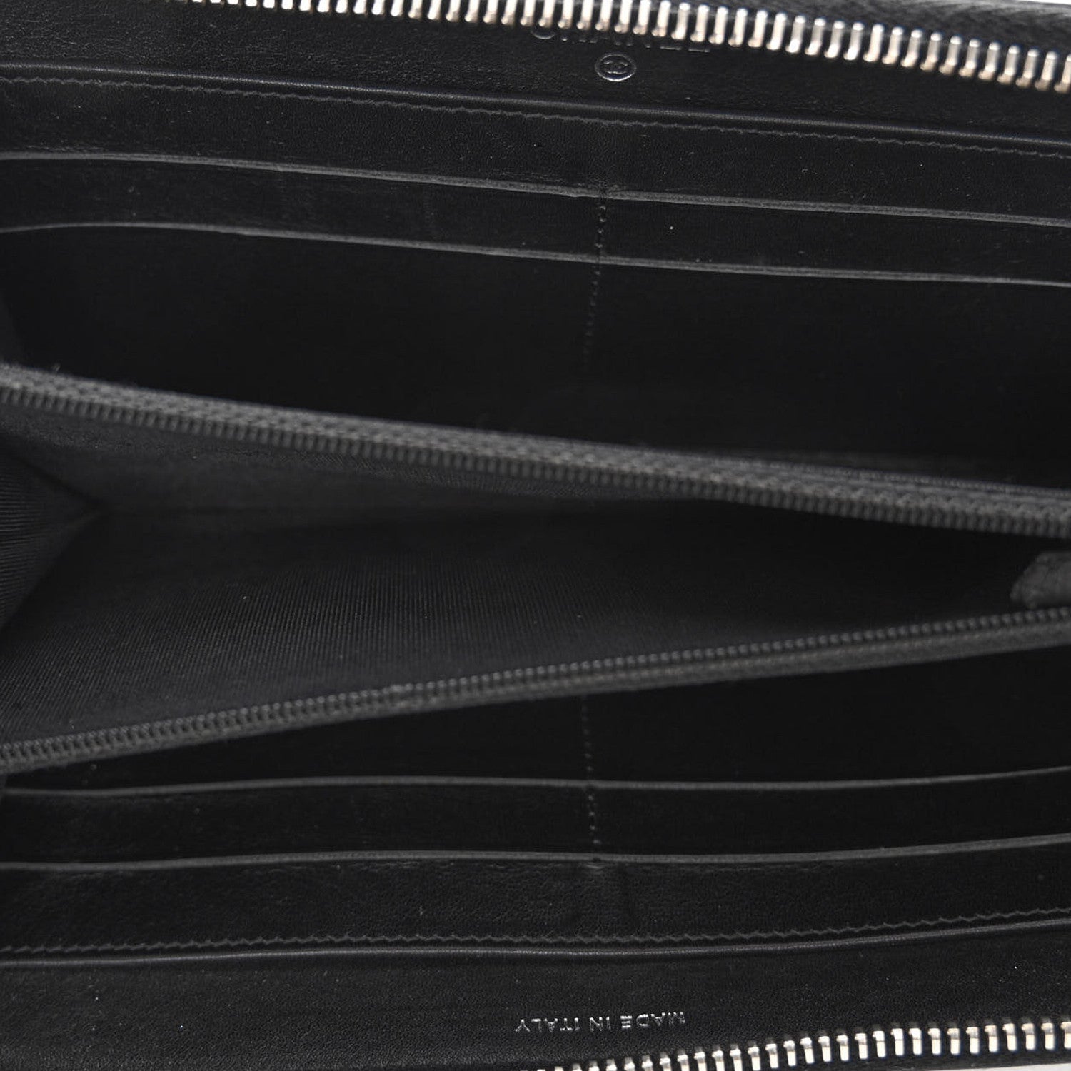 Chanel Patent Quilted Zip Around Wallet Black 5 of 9