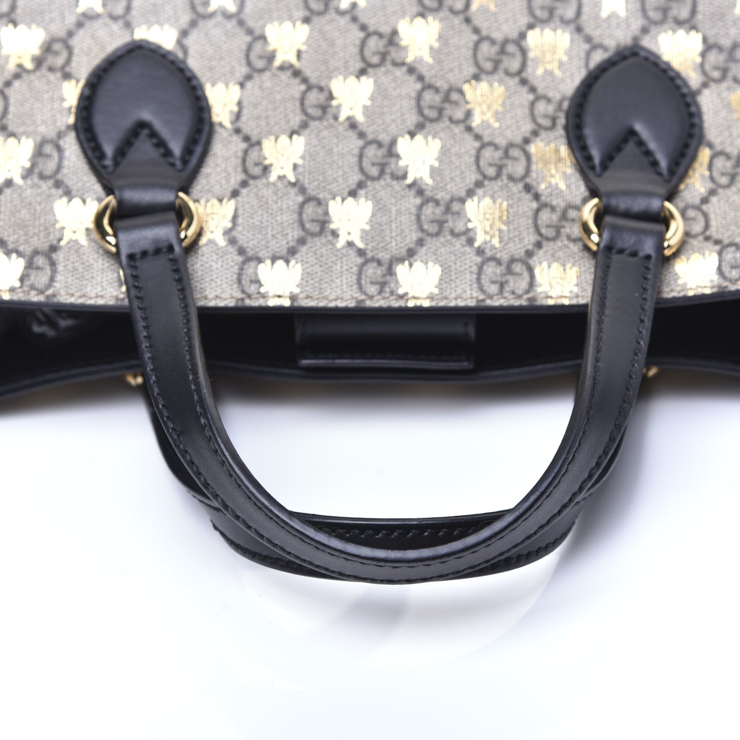 Soft GG Supreme Monogram Bees Small Crossbody Tote Beige Oro Black