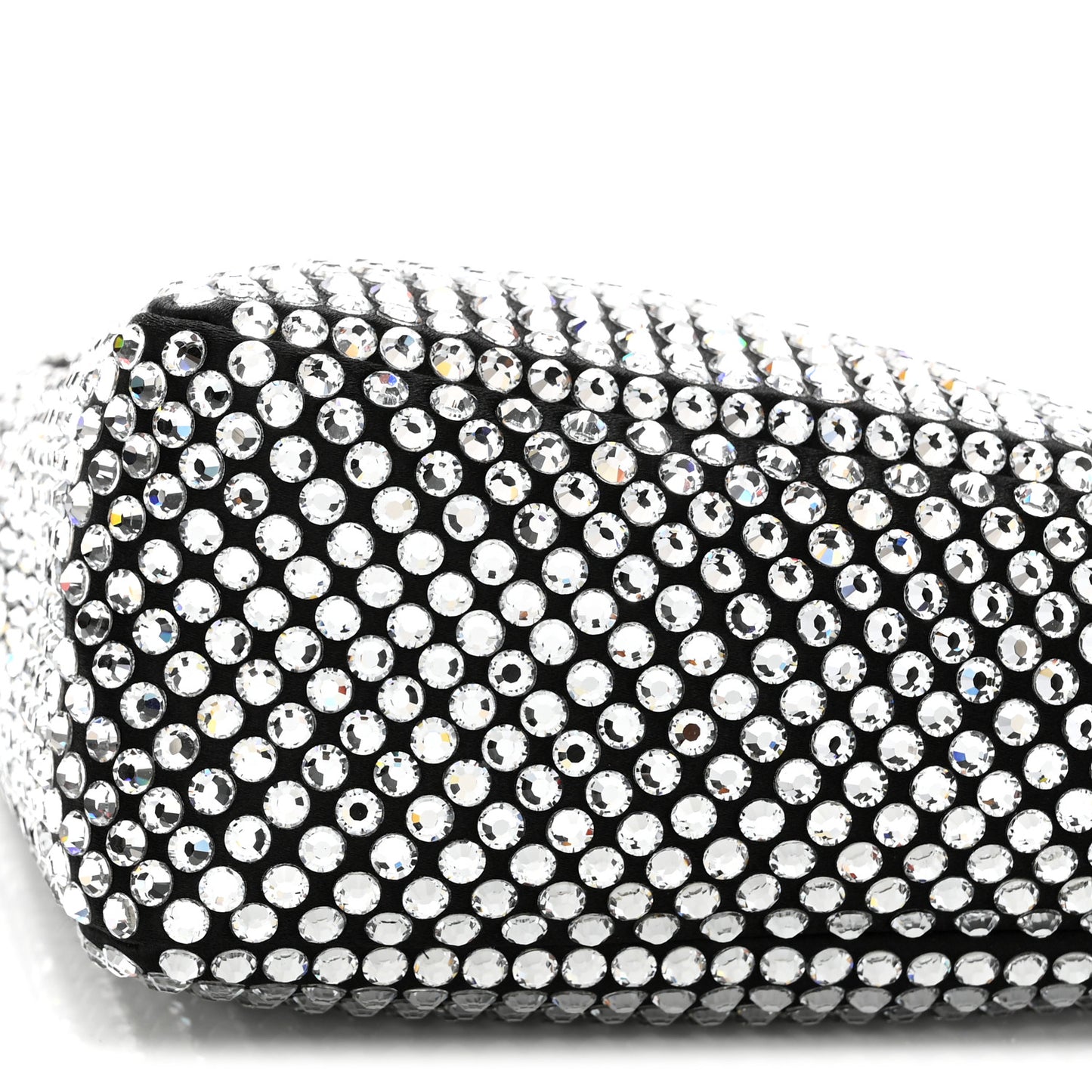 Satin Crystal Triangle Crossbody Pouch Cristal