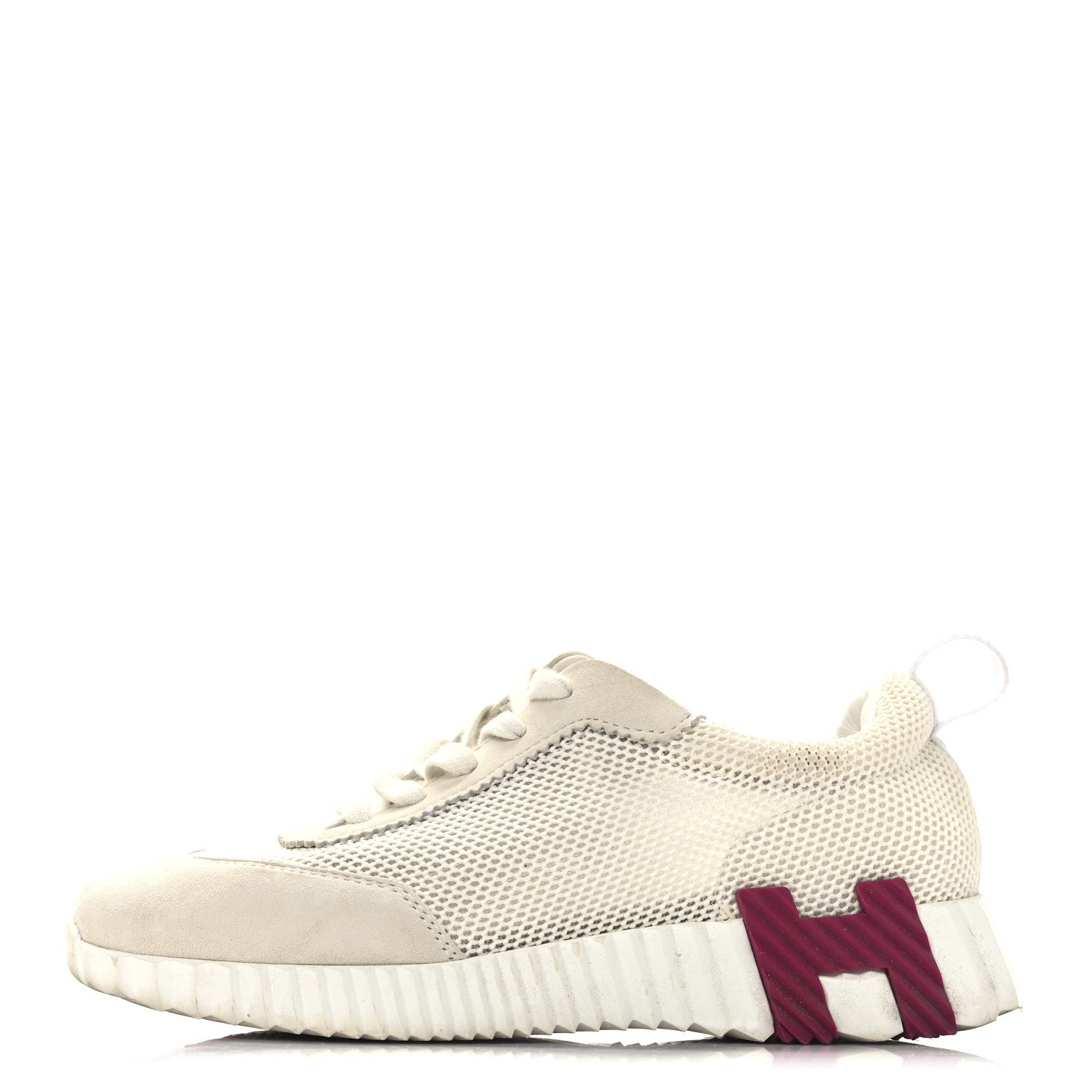 Hermes Air Mesh Suede Goatskin Bouncing Sneakers 36 White Orange Pink 1 of 9
