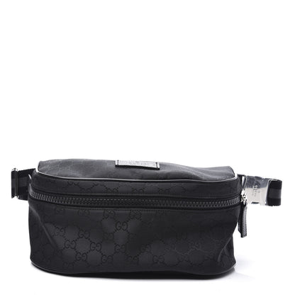Gucci Nylon Monogram Fanny Pack Belt Bag Black 1 of 9