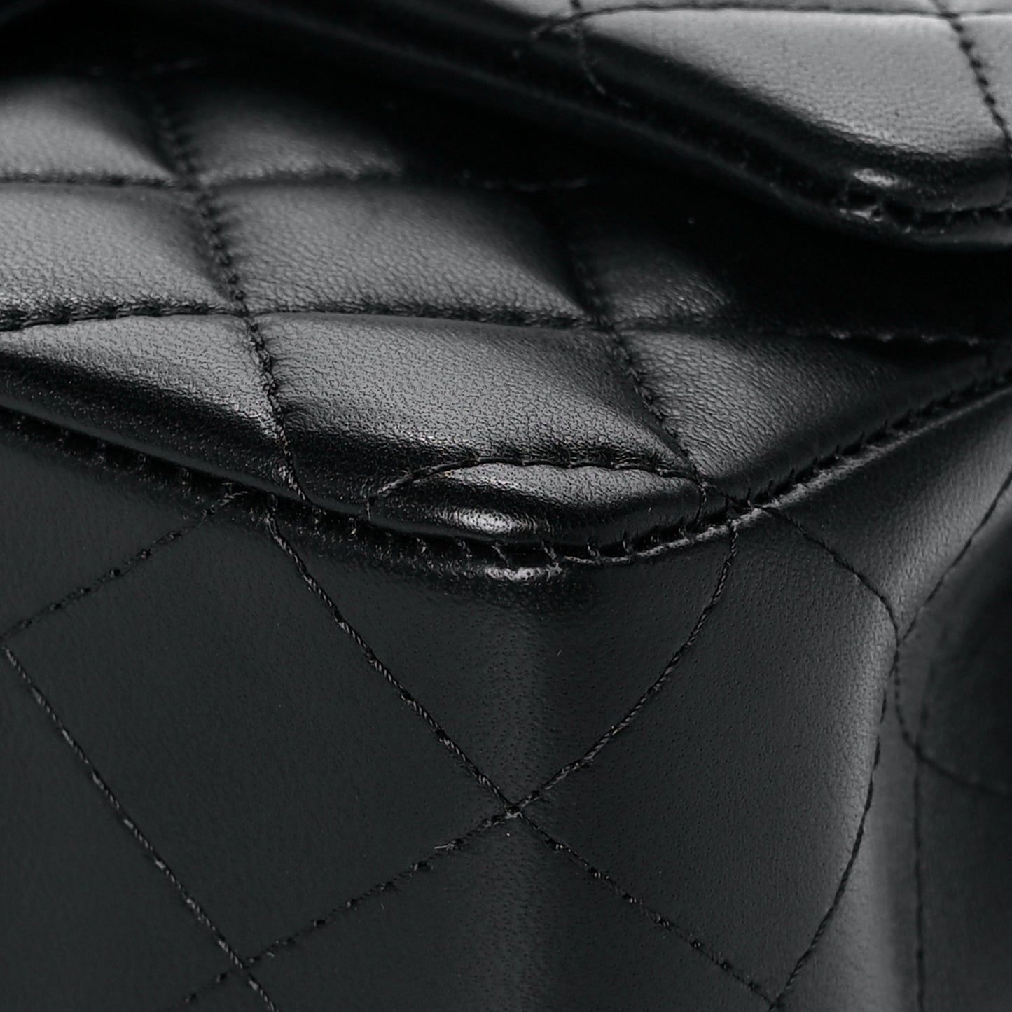 Lambskin Quilted Mini Rectangular Flap Black