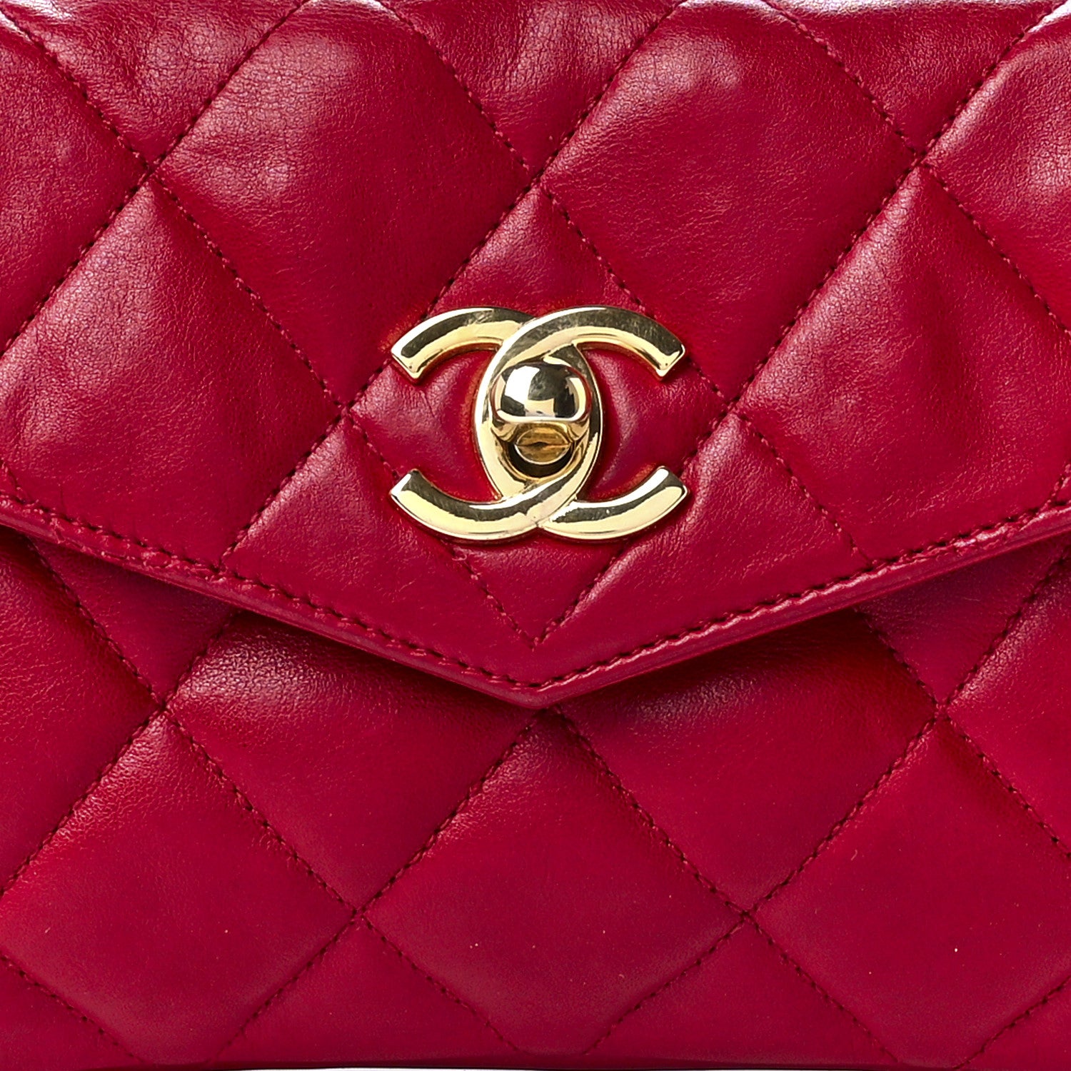 Chanel Lambskin Quilted Flap Waist Belt Bag 75 30 Red 11 of 14