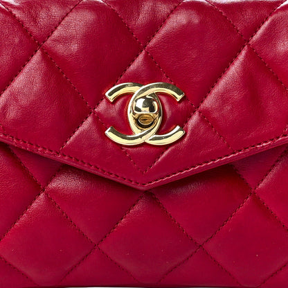 Chanel Lambskin Quilted Flap Waist Belt Bag 75 30 Red 11 of 14