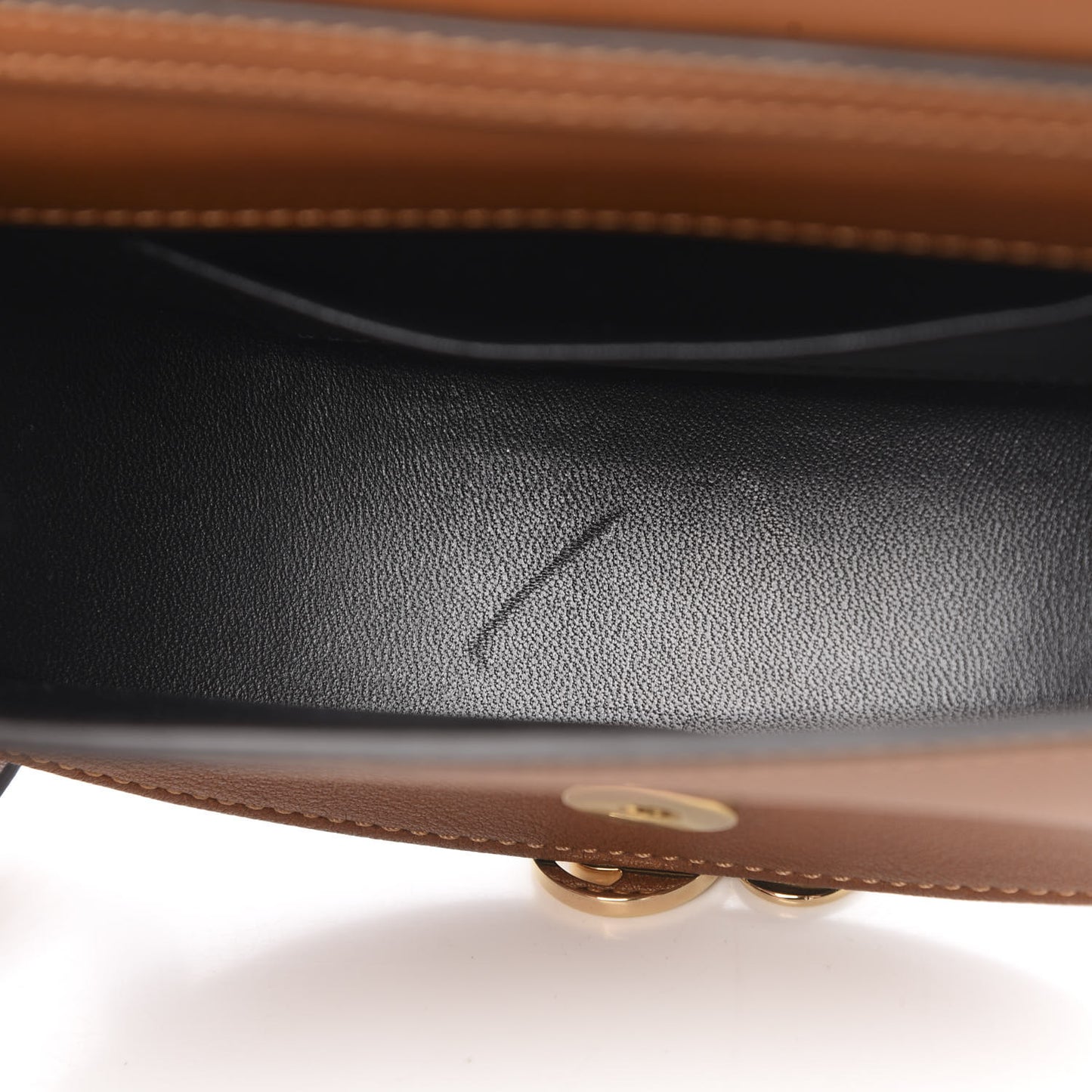 Calfskin Small Nile Bracelet Minaudiere Bag Caramel