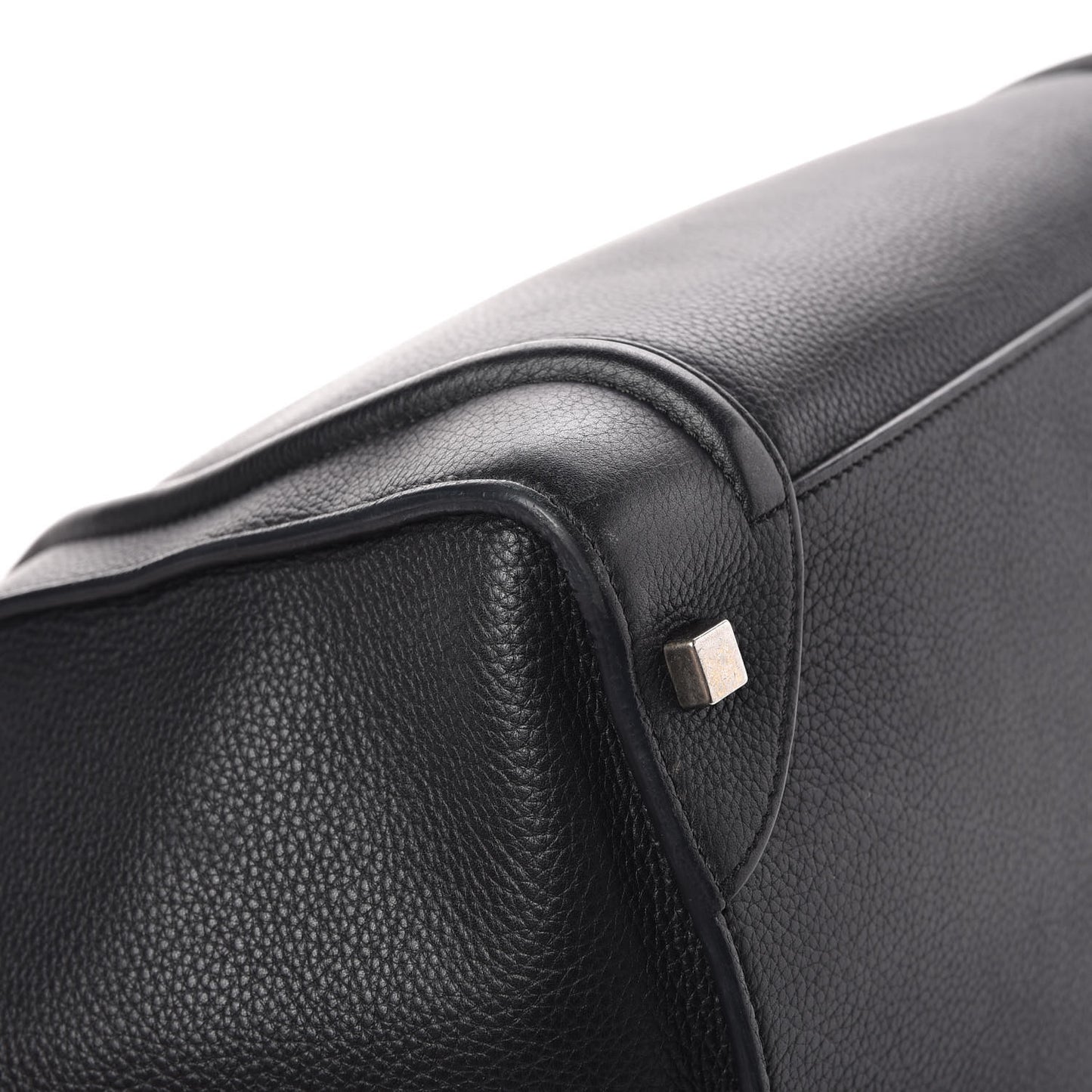 Drummed Calfskin Mini Luggage Black