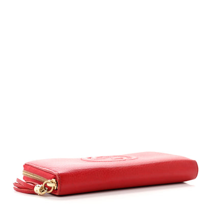 Gucci Pebbled Calfskin Soho Zip Around Wallet Red 4 of 8