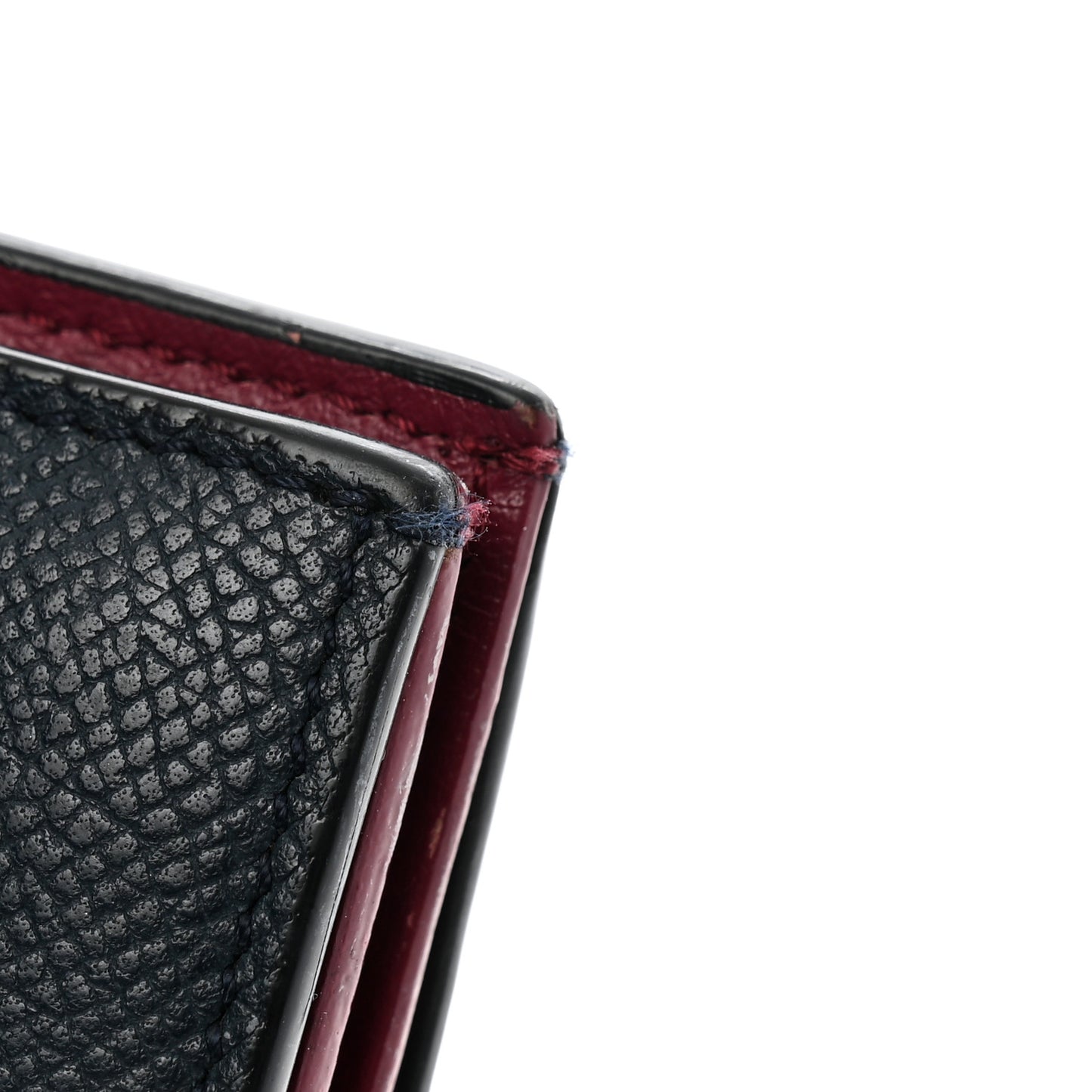 Grained Shiny Calfskin Large Multifunction Strap Wallet Steel Blue