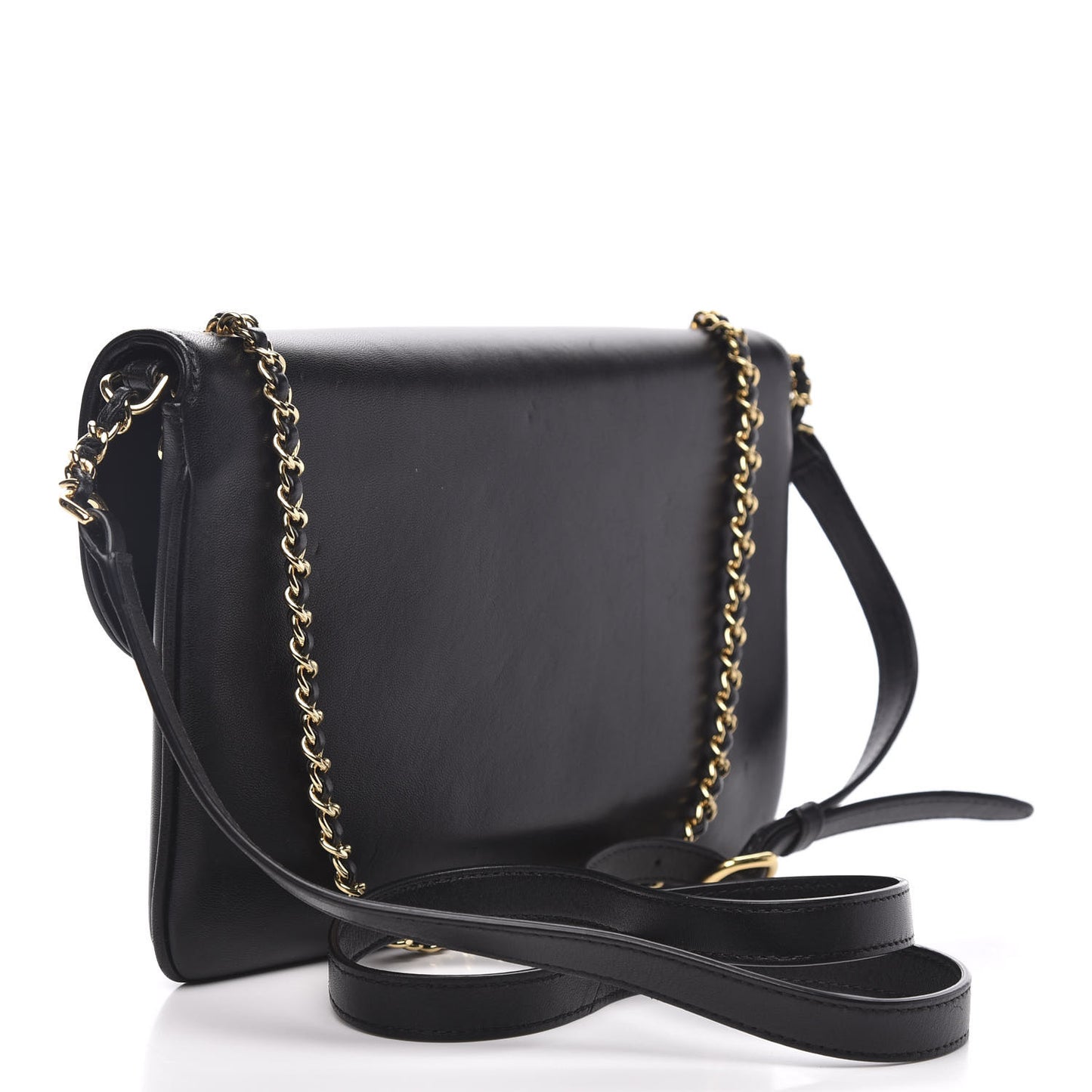 Lambskin Quilted Large CC Unchained Crossbody Black