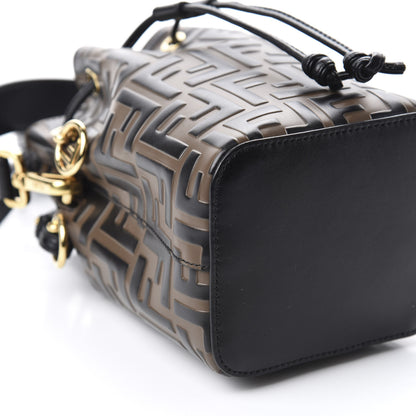 Fendi Vitello Liberty F is Fendi Bi-Color FF 1974 Embossed Mini Mon Tresor Bucket Bag Maya Black 7 of 12