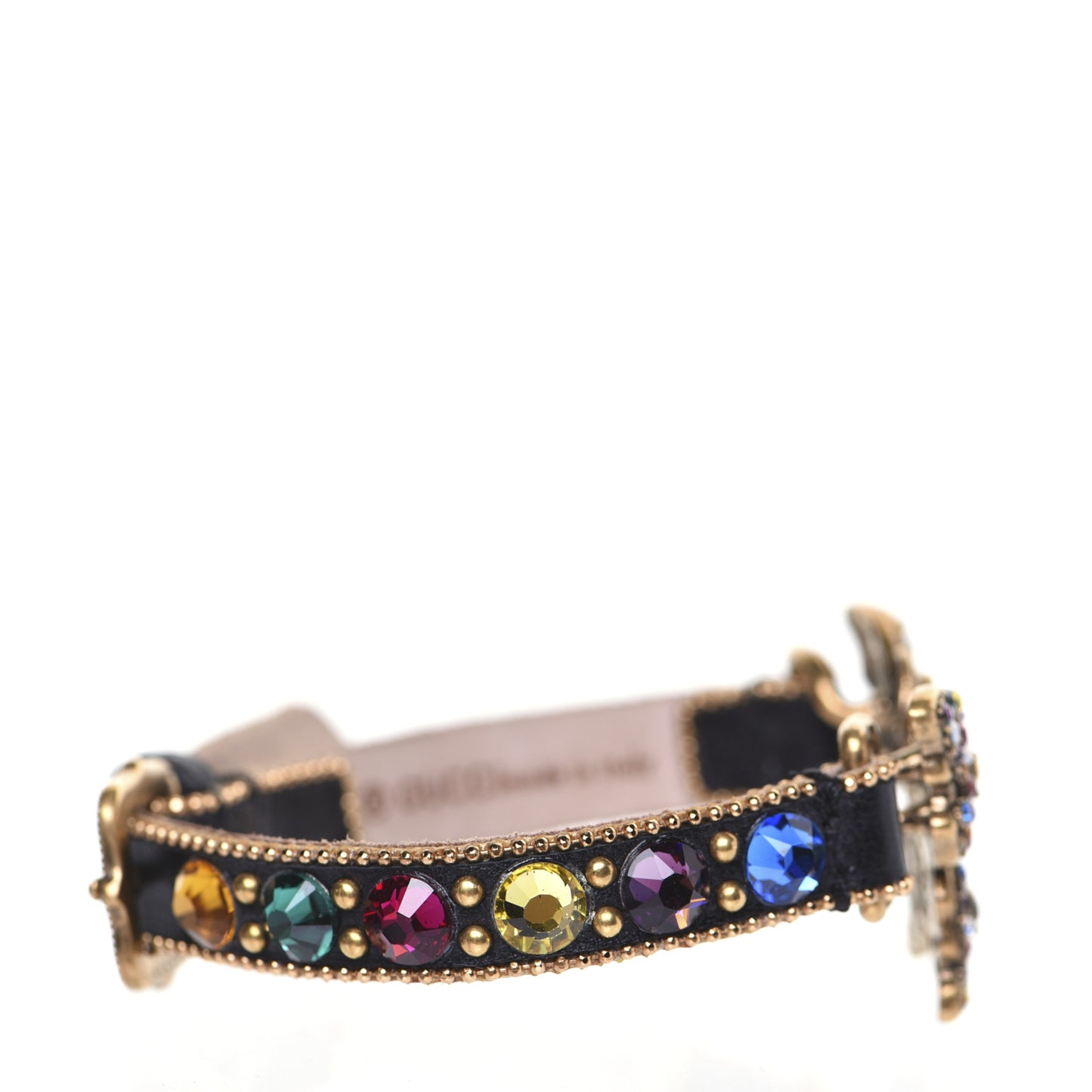 Calfskin Crystal Butterfly Bracelet Multicolor