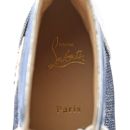 Christian Louboutin Lame Lou Spikes Flat Sneakers 39 Blue 8 of 8